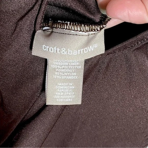 CROFT & BARROW Women’s Swimsuit One-Piece Bathing Suit Brown Size 8 - Picture 5 of 7